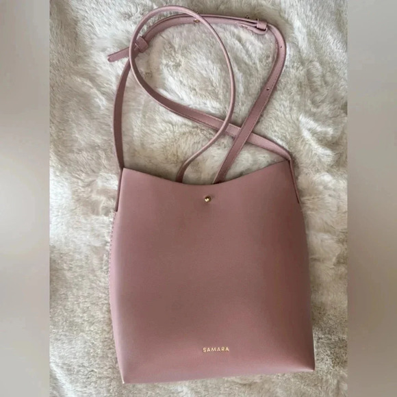 Anthropologie Samara medium shoulder dusty pink crossbody purse - Picture 2 of 13